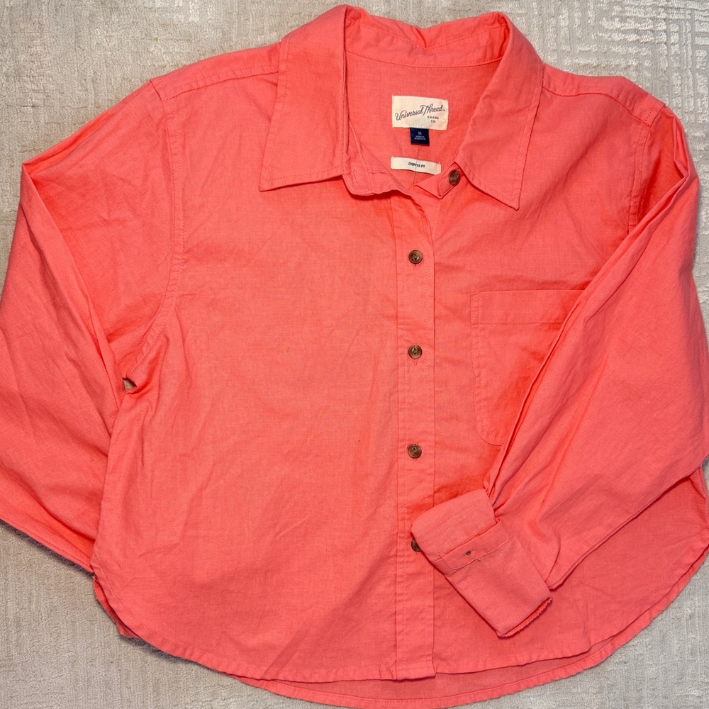 Coral Button-Up Shirt